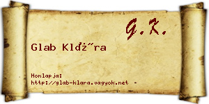 Glab Klára névjegykártya